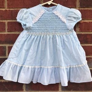 VTG Cinderella Blue Ruffled Dress 3T 4T MidCentury